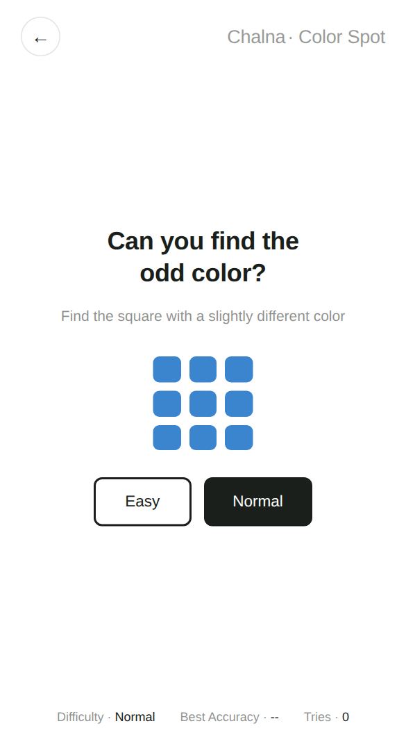 Color Spot start screen