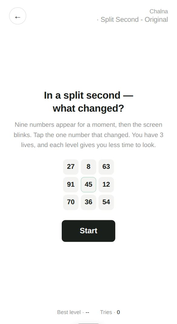 Split Second - Original start screen