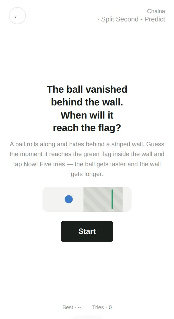 Split Second - Predict start screen