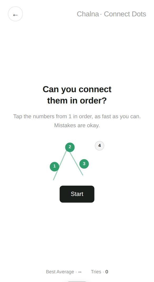 Connect Dots start screen