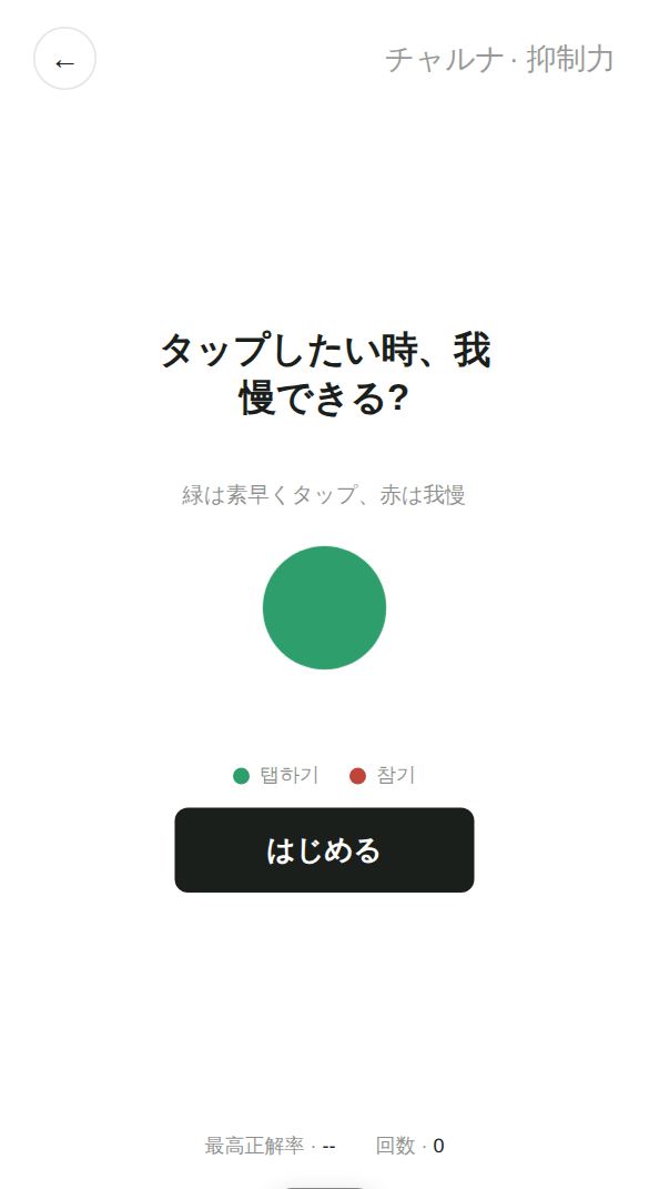 抑制力のスタート画面