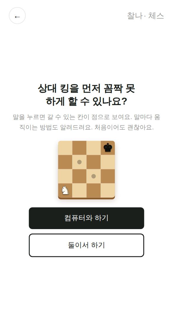 체스 게임 시작 화면